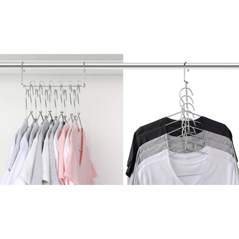 Bloberey Space Saving Hangers 6x2 Slots Metal Magic Cascading Hanger