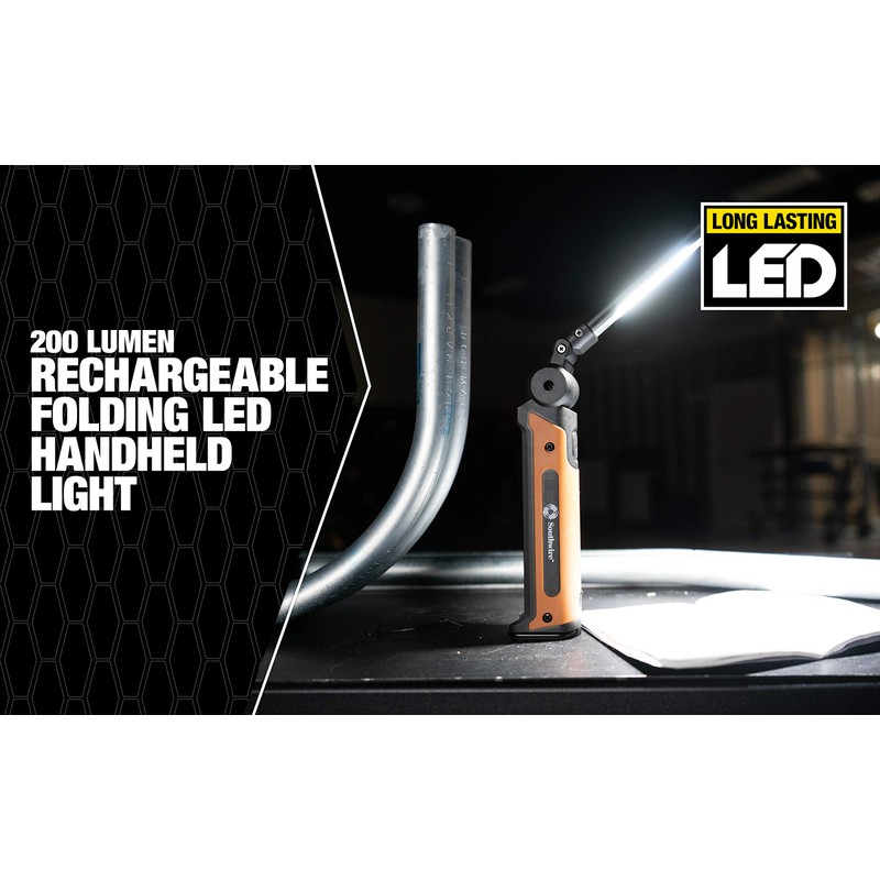 Southwire SL20RSW 200-Lumen Rechargeable Folding LED Handheld Flood Light, 360°