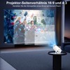Mini Beamer 4K Unterstützt Android 11,Beamer Handy Outdoor 180°Drehbarer,Mini Projector