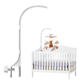 Mobile Holder White Mobile Holder Bed Adjustable Mobile Changing Table for Baby Cot Holder Frame Rod for Hanging Wind Chimes Bed Bell Accessories