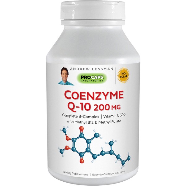 ANDREW LESSMAN Coenzyme Q-10 200 mg 360 Capsules – Essential for Energy Production and Optimum Key Organ Function, Anti-Oxidant Support, Depleted by Aging, Plus B-Complex. Easy to Swallow Capsules