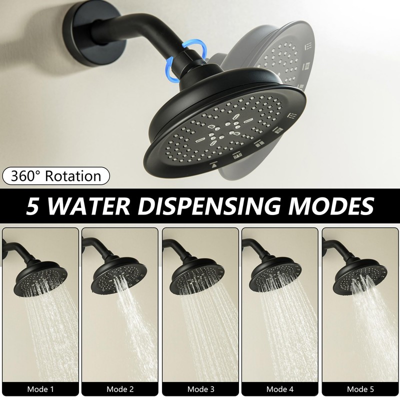 LUOGULIANG 3 Handle Tub Shower Faucet Set, Bathtub Shower Trim
