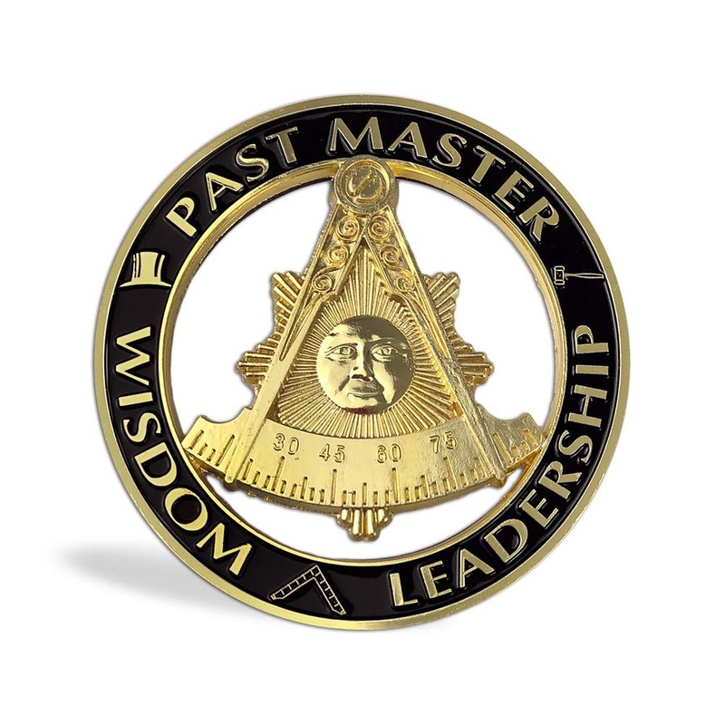 ASmileIndeep Past Master Masonic Car Emblem Black & Golden Mason
