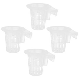 POPETPOP Aquarium Plant Holder - 4Pcs Aquatic Plant Pot with Hole Plastic Hanging Aquarium Planter Cups Aquarium Plant Pots Fish Tank Plant Holder for Aquarium Decoration