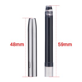 Jinhao 10 Retractable Fountain Pen Accesories, Metal Protector wtih Black Ink Cartridges, 5.5mm Bore Diameter (3 Pack)