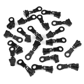 Cremallera de Aleación, 20 Piezas Deslizadores de Cremallera de Aleación de Metal Tamaño #5 Kit de Reemplazo de Reparación de Cierre de Cremallera para Reparar Abrigos, Chaquetas(Negro)