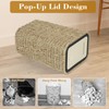 Trongee Boho Trash Can with Lid,3 Gallon Small Rattan Trash