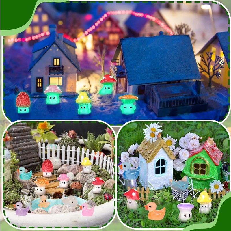 105 Stück Mini Enten Leuchtend Enten Harz Leuchtende Tiere Aquarium