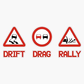 Drift Drag Rally (3) Vinyl Waterproof Sticker Decal Car Laptop Wall Window Bumper Sticker 5"