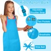 BOUBONI 5 Pcs Kids Apron with 2 Pockets Adjustable Kitchen