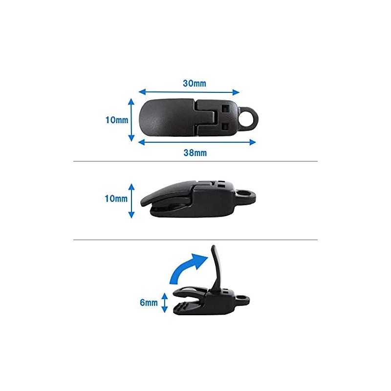 Hawkeye [Black] Putter Cover Holder, Carabiner Power Clip for Grabbing