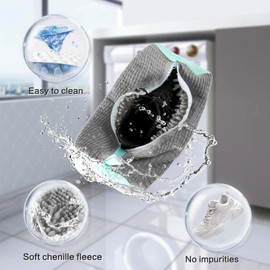 AUSTEDFY Shoe Washing Machine Bag,Laundry Shoe Bag for Washing and Dehydration,with 2 Pairs Adjustable Shoe Trees,Shoe Cleaning Bag for Most Types and Sizes（2PCS） (Grey)