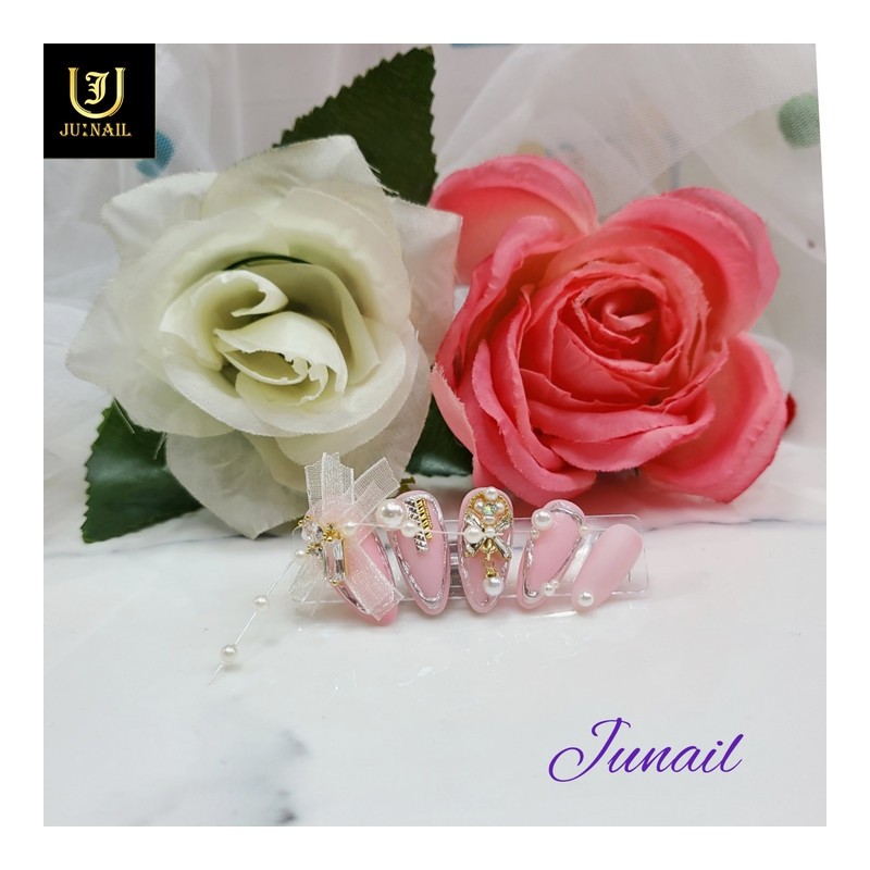 Bead pearl handmade nail tips✨ - Long stiletto / 구슬진주
