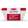 Rubbermaid TakeAlongs Food Storage Container, 5 Cup, 3 Count