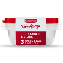 Rubbermaid TakeAlongs Food Storage Container, 5 Cup, 3 Count