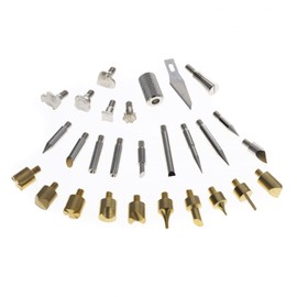 28pc Wood Burning Wood Working and Assorted Soldering Tips Stencil Set Crafting