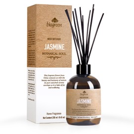 Biogreen | Reed Diffuser | Jasmine | Botanical Soul | Bathroom Decor | Air freshener | 8.45 Ounce |