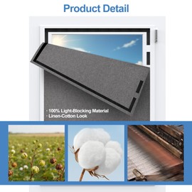 100% Magnetic Blackout Curtains for Bedroom, Cotton Black Out Window Cover, No Drill Sticky Blackout Shades for Travel, Portable DIY Window Blinds for Nursery, Media Room, RV, Skylight Dorm 118x59 in