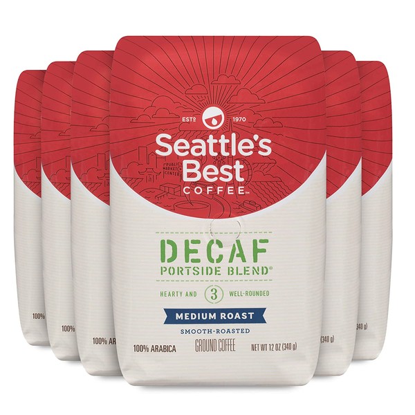 Seattle's Best Coffee Decaf Portside Blend Medium Roast Ground Coffee, 12 Ounce (Pack of 6)