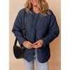 Dokotoo Womens Jacket Round Neck Long Sleeve Drop Shoulder Quilted