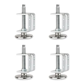 POWERTEC U-Bracket Leg Levelers 4PK, Heavy Duty Adjustable Furniture Feet for Work Bench/Cabinet/Desk, w/Non-Marring Pads (71151)