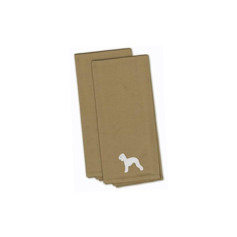 Caroline's Treasures BB3394TNTWE Bedlington Terrier Tan Embroidered Kitchen Towel (Set