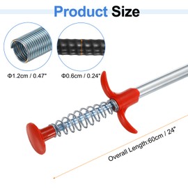 HARFINGTON Flexible Grabber Claw Pick Up Tool 0.47" Dia. 24" 4 Claws Stainless Steel Cleaning Hook Unclog Sink Sewer Hair Drain Cleaner Tool Sink Unclogger for Toilet Bathtub Sewer