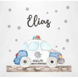 Geschenk mit Namen personalisiert by Shirtracer - Baby Bodysuit Boy Girl Police Blue Light Federal Police Car Police Officer, 1 White, 6-12 months