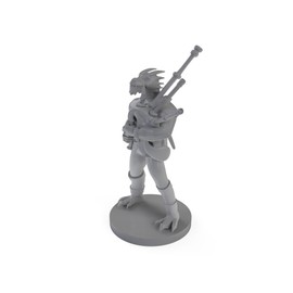 Dragonborn Bard Male With Bagpipes Tabletop DND Gaming Miniature