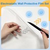 FWUNYVN 2Pcs Electrostatic Wall Protective Film Set with Film Cutter,Clear