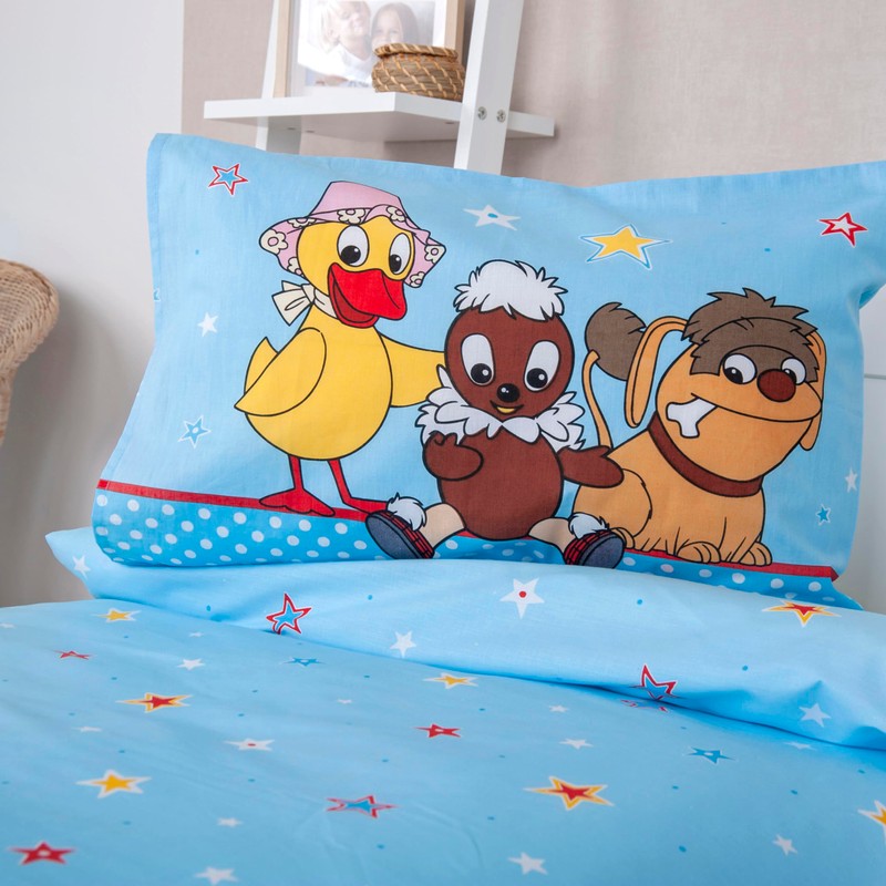 Unser Sandmännchen Bed Linen, Schnatterinchen, Pittiplatsch, Moppi 40 x 60