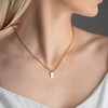 Yimofy Gold Initial Necklace for Women 18K Gold Plated Stainless