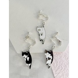 Feel "Black Cat Earrings" Non-Hole Women's Cute Cat Gift