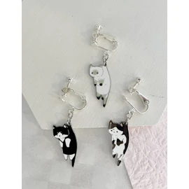 Feel "Black Cat Earrings" Non-Hole Women's Cute Cat Gift