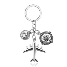 Pilot Birthday Gifts for Dad Husband Flight Instructor Gift from Students Graduation Presents for Him Grandson Son Airplane Themed Gift Keychain for Pilots Flight Attendant Gifts for Men Women Pilot