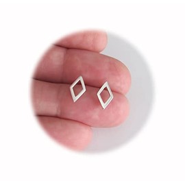 New Sterling Silver 12mm Diamond Shape Post Stud Earrings for Everyday Wear and Any Outfit MEMRIZ00618