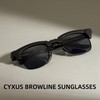 Cyxus Tinted Sunglasses for Women Men Trendy Browline Frame Sunglasses