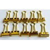 15mm Gold Metal Binder Foldback Clips Bulldog/Paper Clips/Binder Clips File
