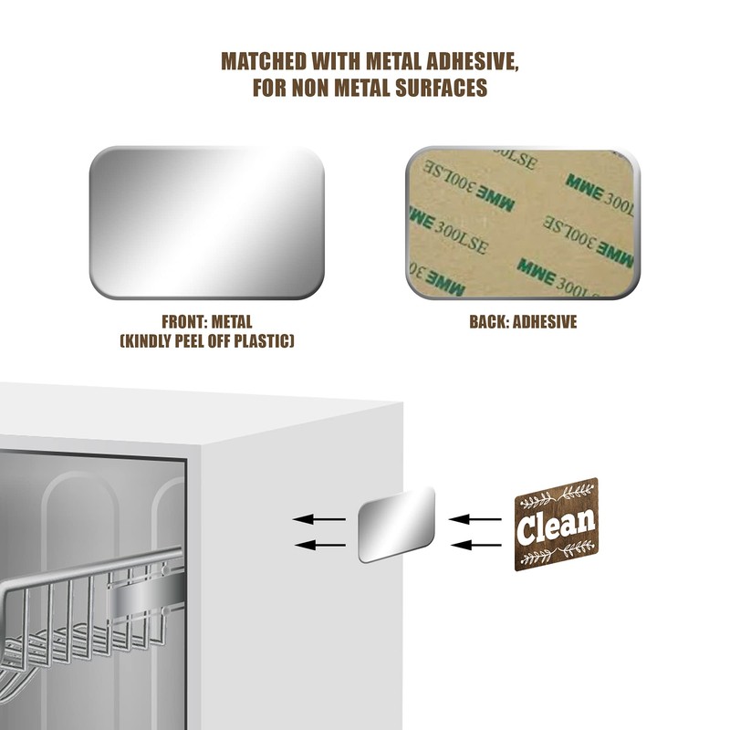 Performore Clean Dirty Magnet for Dishwasher, 3.5" X 2.4" Adhesive
