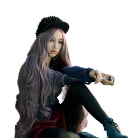 100 cm Women's Wigs Full Wig. Long Curly Wavy Curly Loose Soft Daily Lolita Natural Texture Harajuku Style High Temperature Heat Resistant Anime Cosplay Costume for One Size Fits Most Purple potatoes