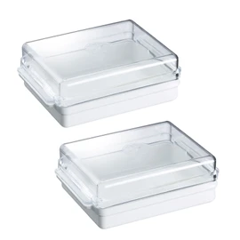 Westmark 208822E3 Plastic Traditional White Clear Fridge Butter Dishes
