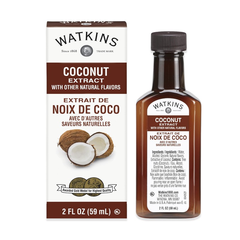 Watkins Coconut Extract with Other Natural Flavors, 2 oz. Bottles,