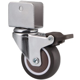 Skelang 4 Pcs U Type Swivel Castors Furniture Castors 50mm Wheels with Rubber Brake Plate Opening 20mm Load Capacity 27kg per castor