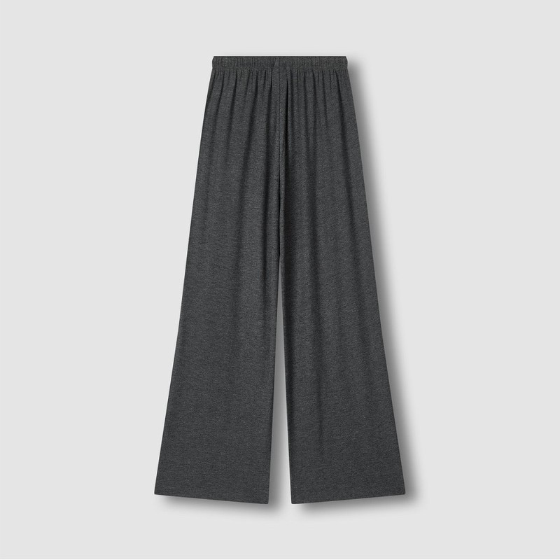 JAJU [JAJU] Women's Rayon Stretch 10-part Lounge Pants_Charcoal