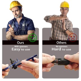 yeowdeo 24 Pcs Solar Connectors with Spanners 12 Pairs IP68 Waterproof Solar Panel Connector Male/Female (10AWG 12AWG 14AWG)