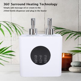 Yinhing Massage Oil Heater with 4pcs 250ml Bottles, Temperature Range 30-65C, Boosts Massage Oil Flowing, Dual Holes Adjustable Temperature Oil Warmers (US Plug)