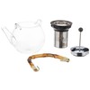 Bodum Assam Teebereiter mit Edelstahlfilter und Henkel, Glas, Bambus/Transparent Edelstahl,