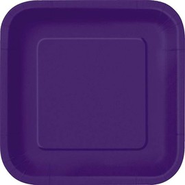 Unique 33040 7" Square Dessert Plates | Deep Purple Color Theme | 16ct, Pack of 16
