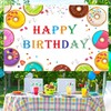 Donut Birthday Backdrop Banner Donut Birthday Party Decorations Supplies Donut