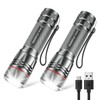 WdtPro Rechargeable Flashlights High Lumens, 2 Pack 10H Long Lasting